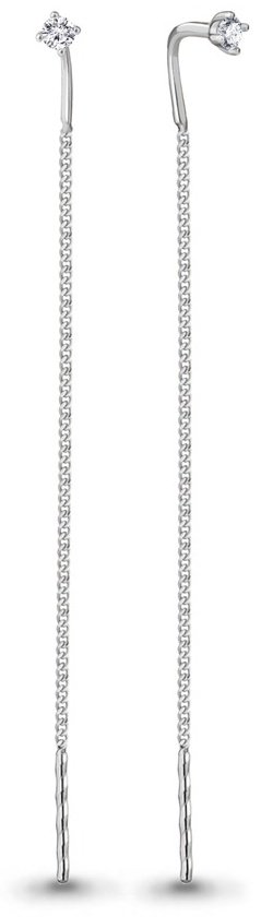 Серьги-цепочки AQUAMARINE 48312А вес 0.73 г серебро, фианит купить,NaN