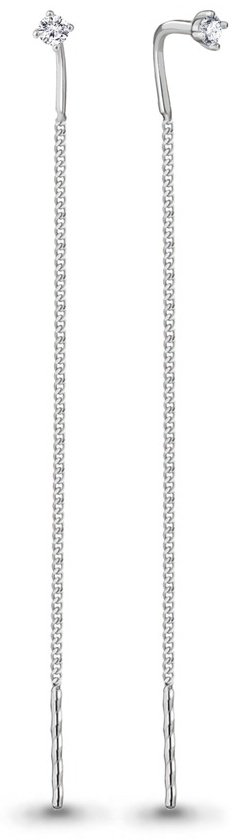 Серьги-цепочки AQUAMARINE 48312А вес 0.73 г серебро, фианит купить,NaN