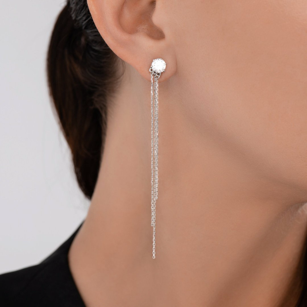 Серьги-цепочки SOKOLOV 94027074 вес 3.05 г серебро, фианит купить,NaN