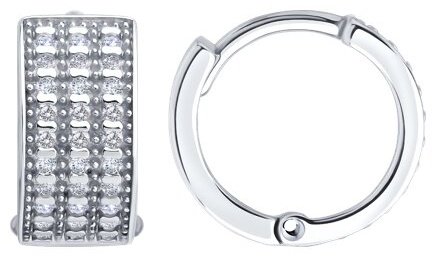 Серьги SOKOLOV 94027070 вес 3.74 г серебро, фианит купить,NaN
