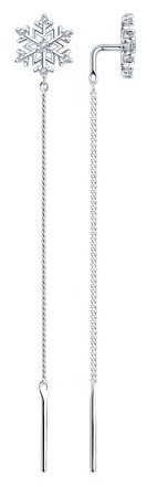 Серьги-цепочки SOKOLOV 94027083 вес 1.3 г серебро, фианит купить,NaN
