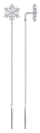 Серьги-цепочки SOKOLOV 94027083 вес 1.3 г серебро, фианит купить,NaN