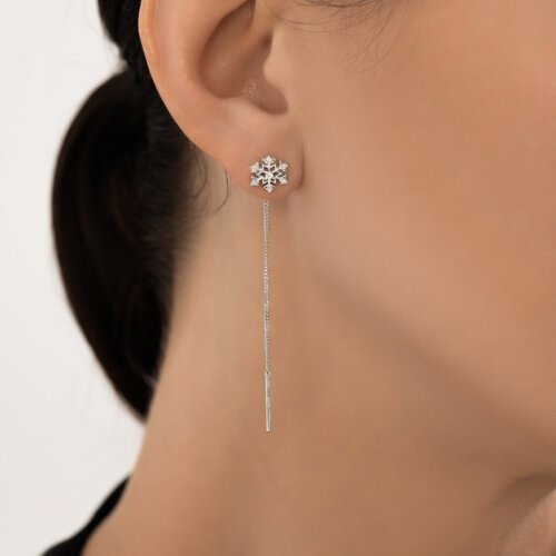 Серьги-цепочки SOKOLOV 94027083 вес 1.3 г серебро, фианит купить,NaN