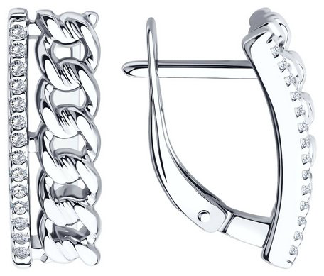 Серьги SOKOLOV 94026798 вес 3.72 г серебро, фианит купить,NaN
