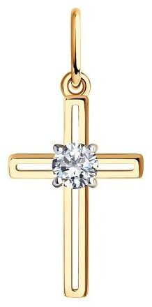 Крестик Diamant 51-130-00870-1 вес 0.61 г золото, фианит купить,NaN