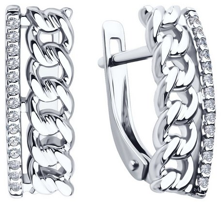Серьги SOKOLOV 94026798 вес 3.72 г серебро, фианит купить,NaN