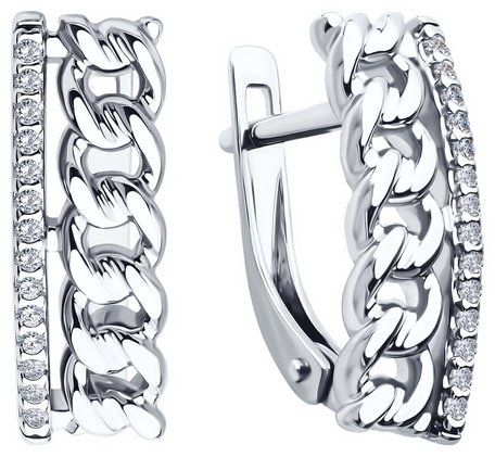 Серьги SOKOLOV 94026798 вес 3.72 г серебро, фианит купить,NaN