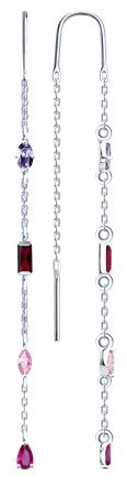 Серьги-цепочки SOKOLOV 94027302 вес 2.8 г серебро, корунд, фианит купить,NaN