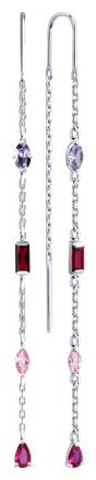 Серьги-цепочки SOKOLOV 94027302 вес 2.8 г серебро, корунд, фианит купить,NaN