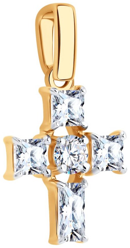 Крестик Diamant 51-130-02931-1 вес 1.24 г золото, фианит купить,NaN