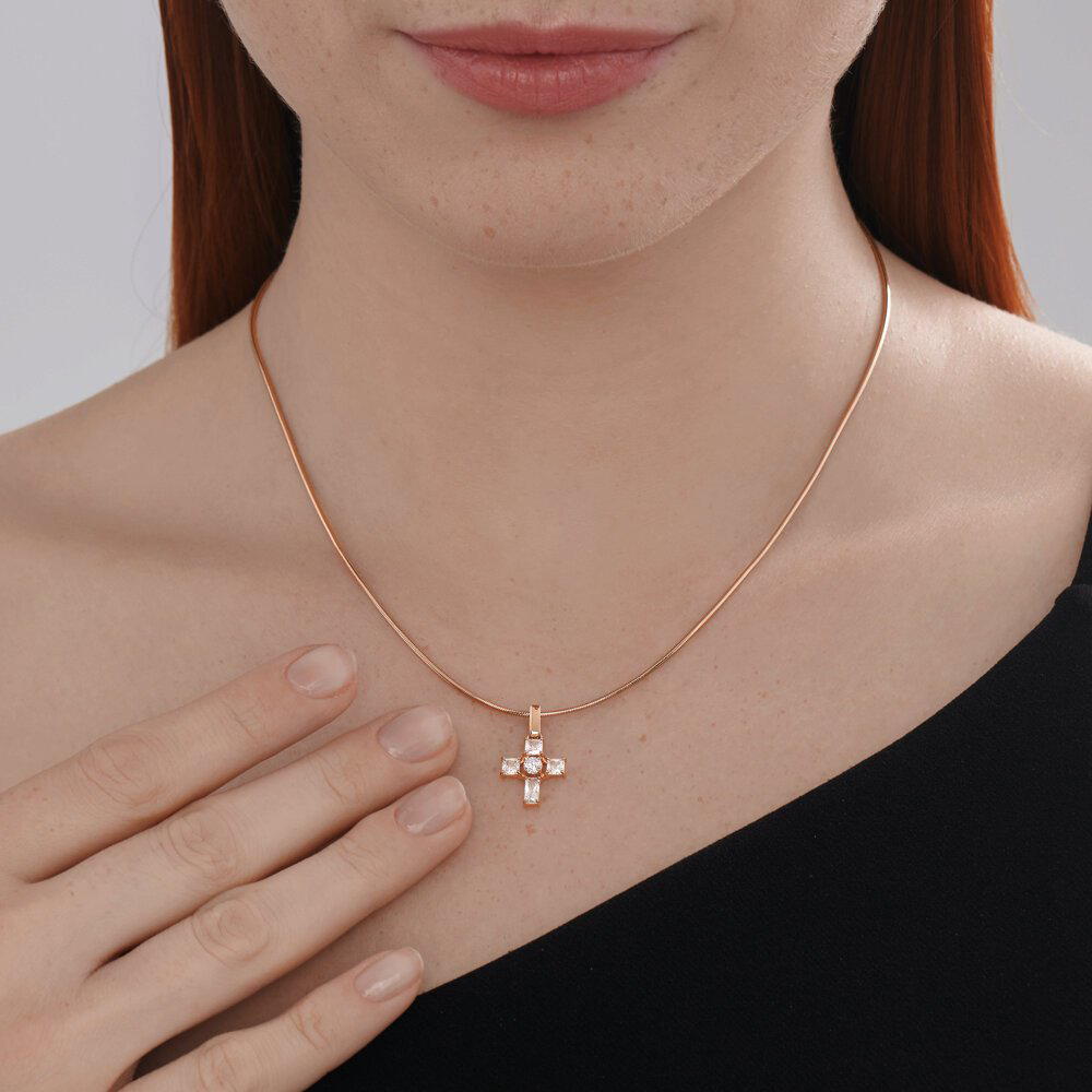 Крестик Diamant 51-130-02931-1 вес 1.24 г золото, фианит купить,NaN