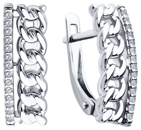Серьги SOKOLOV 94026798 вес 3.74 г серебро, фианит купить,NaN