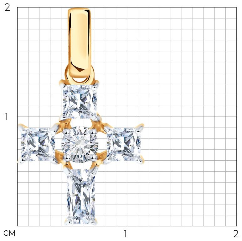 Крестик Diamant 51-130-02931-1 вес 1.24 г золото, фианит купить,NaN