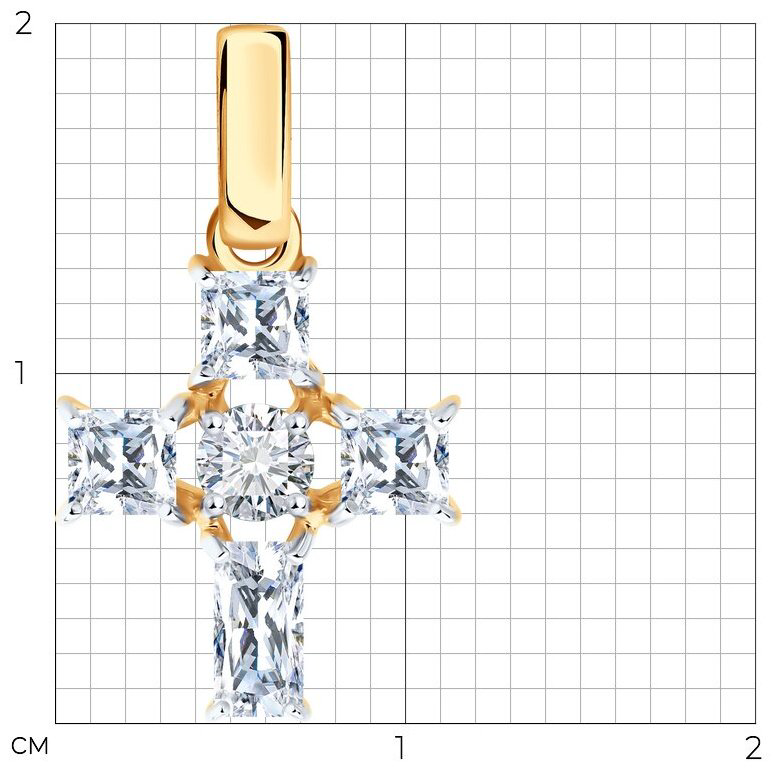 Крестик Diamant 51-130-02931-1 вес 1.24 г золото, фианит купить,NaN