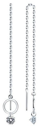 Серьги-цепочки SOKOLOV Diamonds 94024383 вес 1.93 г серебро, фианит купить,NaN