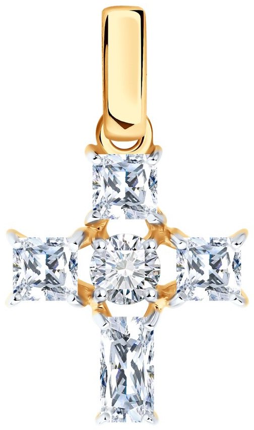 Крестик Diamant 51-130-02931-1 вес 1.24 г золото, фианит купить,NaN