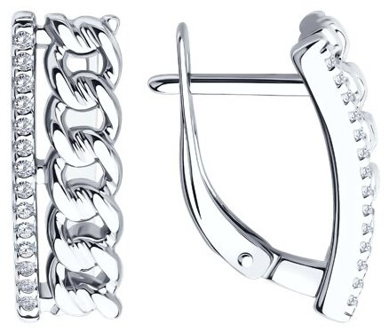 Серьги SOKOLOV 94026798 вес 3.76 г серебро, фианит купить,NaN