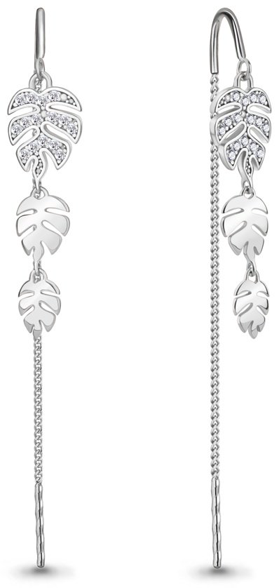 Серьги-цепочки AQUAMARINE 49887А.1 вес 2.5 г серебро, фианит купить,NaN