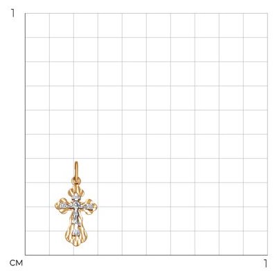 Крестик Diamant 51-131-01399-1 вес 0.75 г золото, без вставок купить,NaN