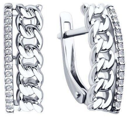 Серьги SOKOLOV 94026798 вес 3.76 г серебро, фианит купить,NaN