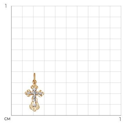 Крестик Diamant 51-131-01399-1 вес 0.78 г золото, без вставок купить,NaN