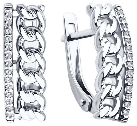 Серьги SOKOLOV 94026798 вес 3.77 г серебро, фианит купить,NaN