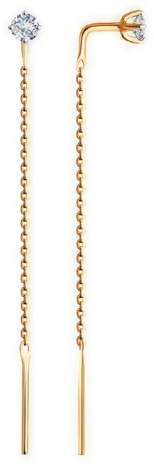 Серьги-цепочки Diamant 51-123-02105-1 вес 0.7 г золото, фианит купить,NaN
