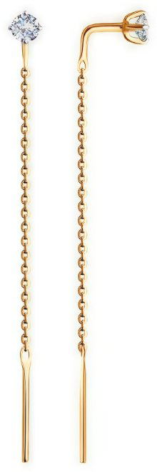 Серьги-цепочки Diamant 51-123-02105-1 вес 0.7 г золото, фианит купить,NaN