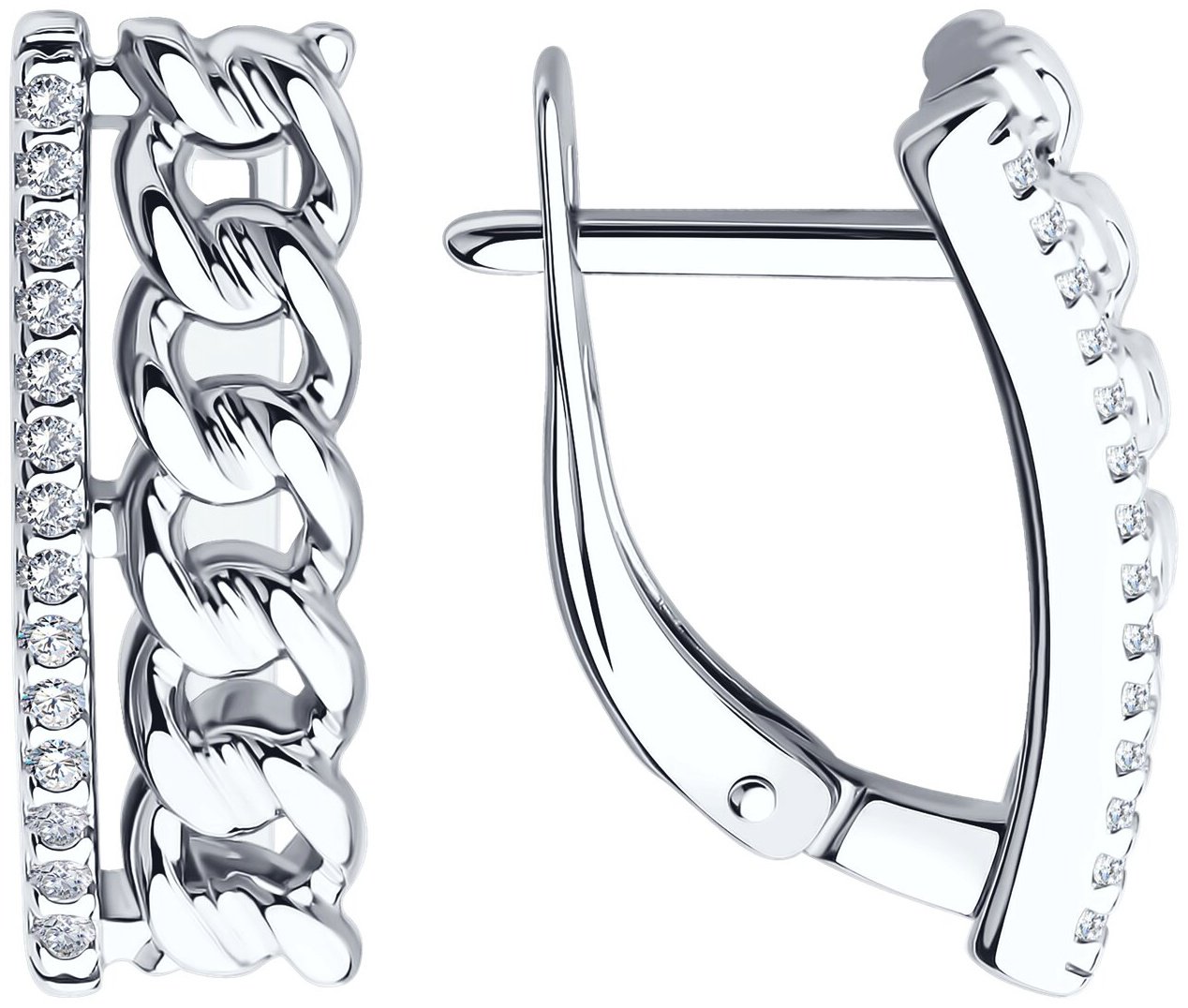 Серьги SOKOLOV 94026798 вес 3.86 г серебро, фианит купить,NaN