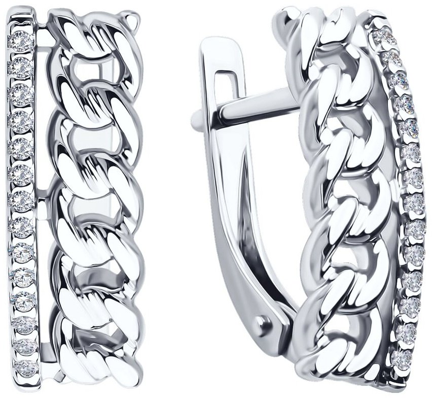 Серьги SOKOLOV 94026798 вес 3.88 г серебро, фианит купить,NaN