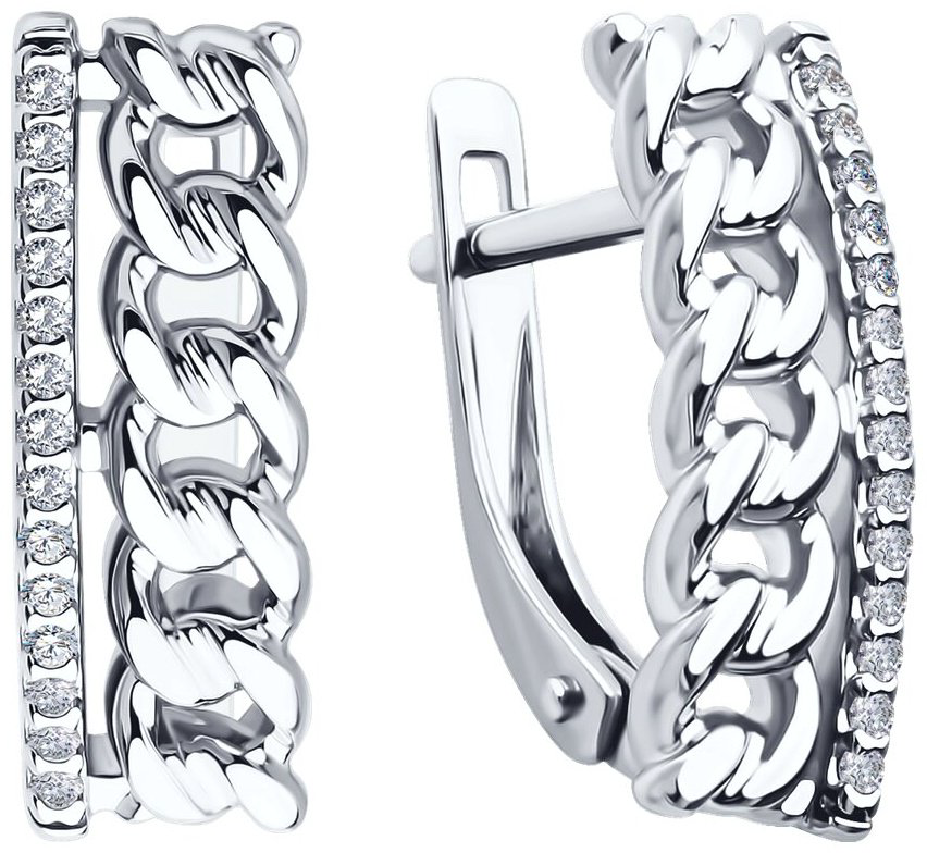 Серьги SOKOLOV 94026798 вес 3.88 г серебро, фианит купить,NaN