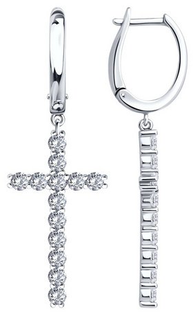 Серьги SOKOLOV 94027088 вес 7.49 г серебро, фианит купить,NaN