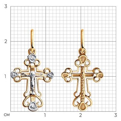 Крестик Diamant 51-131-01409-1 вес 0.95 г золото, без вставок купить,NaN