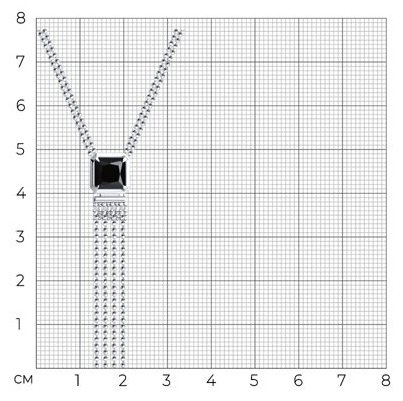 Колье SOKOLOV 94-370-02083-1_s длина 45 см вес 5.67 г серебро, фианит, оникс купить,NaN