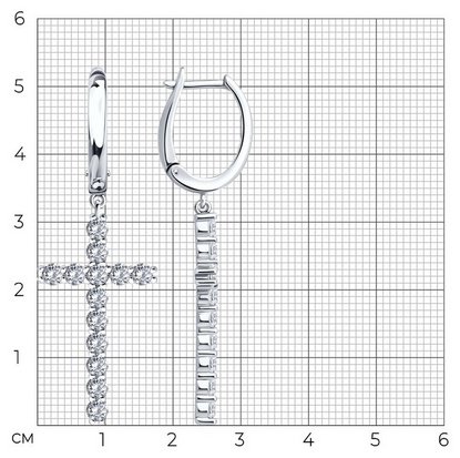 Серьги SOKOLOV 94027088 вес 7.49 г серебро, фианит купить,NaN