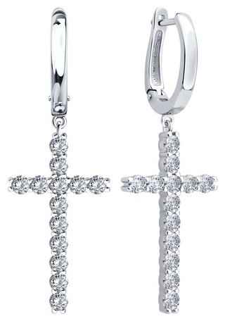 Серьги SOKOLOV 94027088 вес 7.49 г серебро, фианит купить,NaN