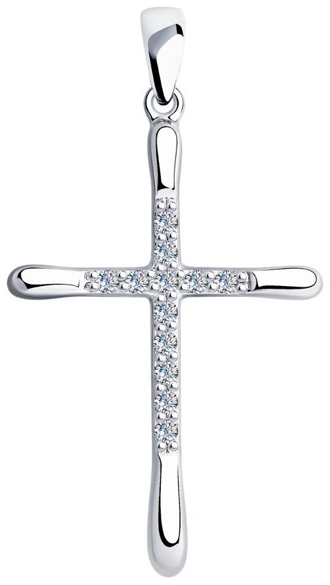 Крестик Diamant 94-130-01413-1 вес 1.51 г серебро, фианит купить,NaN