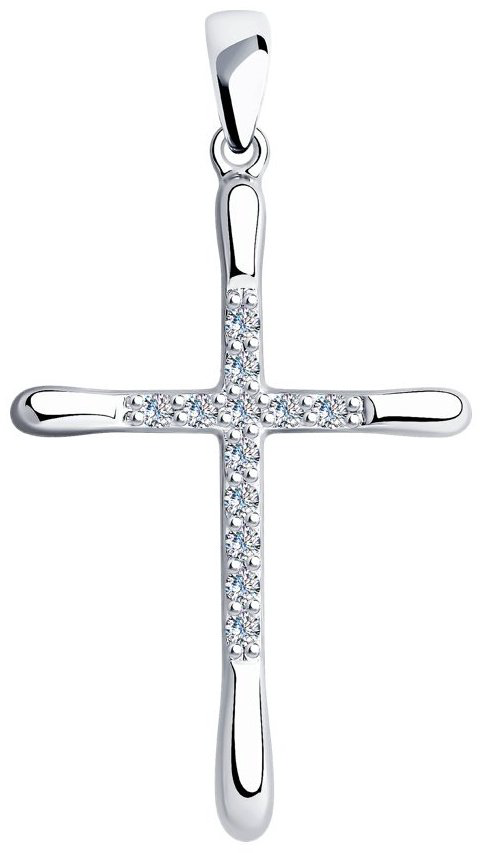 Крестик Diamant 94-130-01413-1 вес 1.51 г серебро, фианит купить,NaN