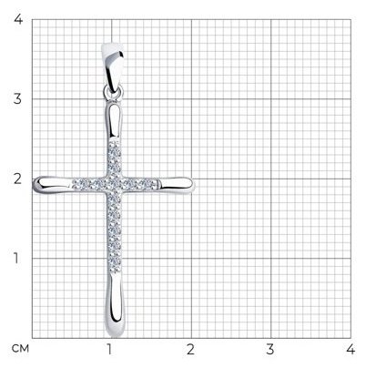 Крестик Diamant 94-130-01413-1 вес 1.51 г серебро, фианит купить,NaN
