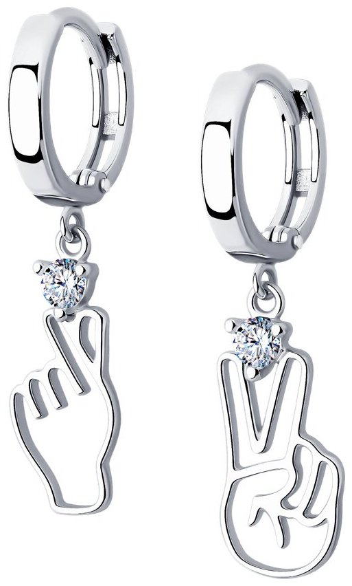 Серьги SOKOLOV 94026655 вес 2.52 г серебро, фианит купить,NaN
