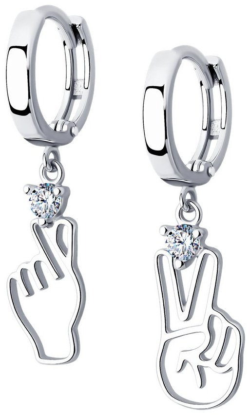 Серьги SOKOLOV 94026655 вес 2.52 г серебро, фианит купить,NaN