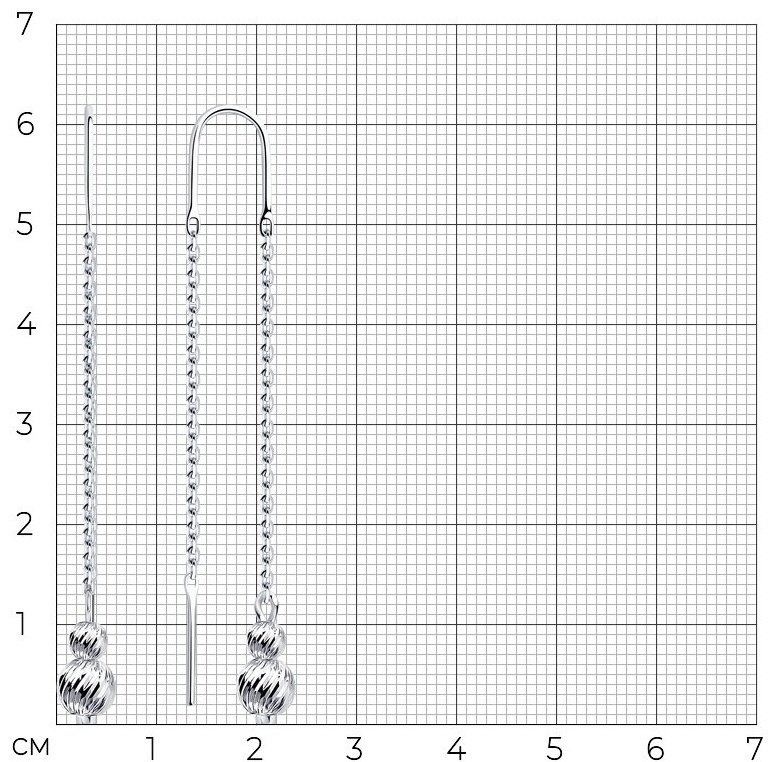Серьги-цепочки Diamant 94-123-01458-1 вес 1.91 г серебро, фианит купить,NaN