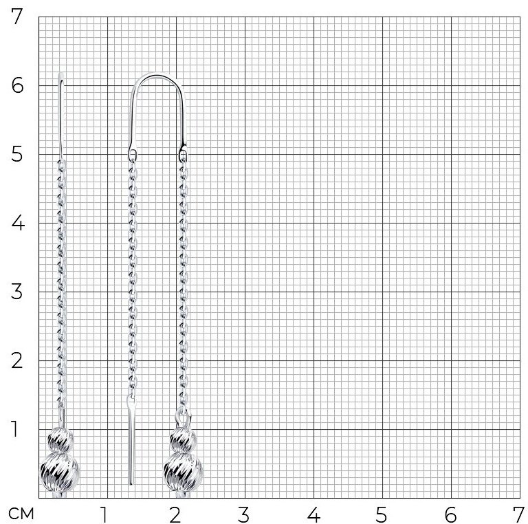 Серьги-цепочки Diamant 94-123-01458-1 вес 1.91 г серебро, фианит купить,NaN