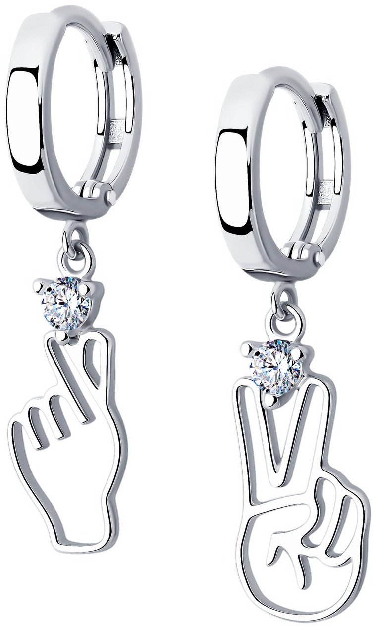 Серьги SOKOLOV 94026655 вес 2.56 г серебро, фианит купить,NaN