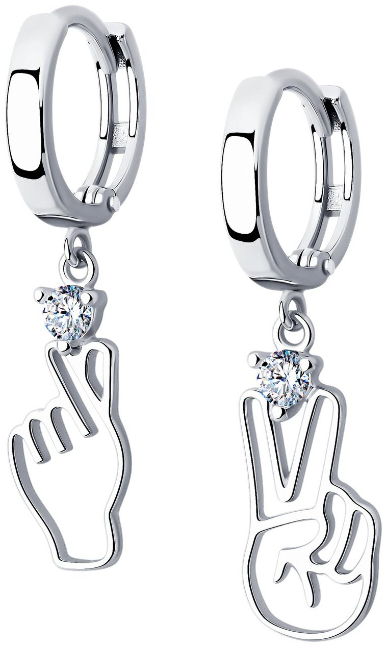 Серьги SOKOLOV 94026655 вес 2.56 г серебро, фианит купить,NaN