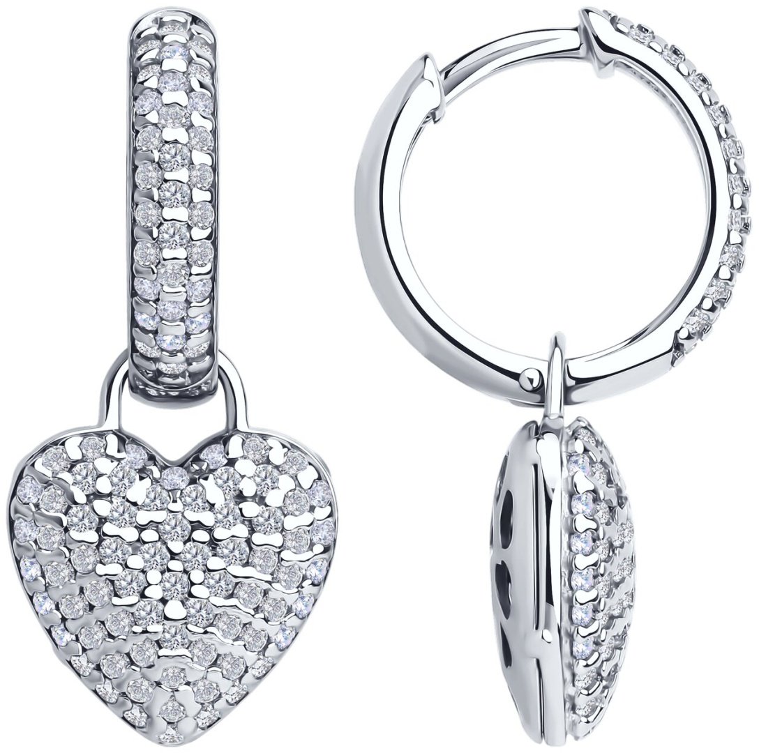 Серьги SOKOLOV 94026803 вес 5.78 г серебро, фианит купить,NaN