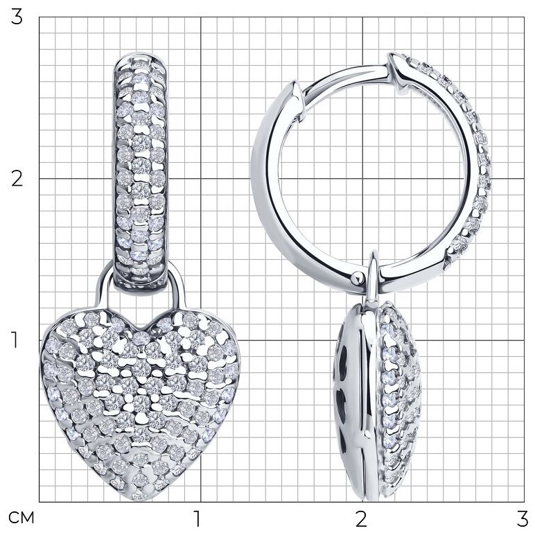 Серьги SOKOLOV 94026803 вес 5.78 г серебро, фианит купить,NaN