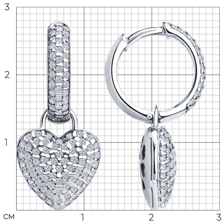 Серьги SOKOLOV 94026803 вес 5.78 г серебро, фианит купить,NaN
