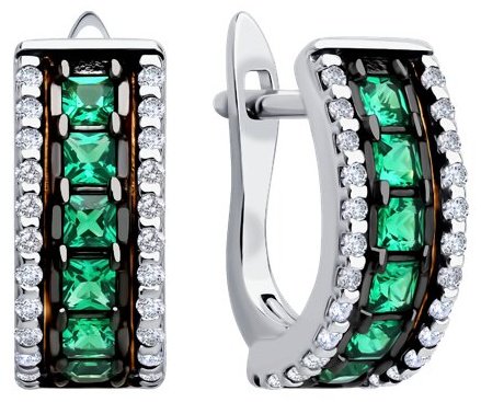 Серьги SOKOLOV 94027097 вес 3 г серебро, фианит купить,NaN