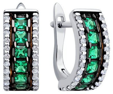 Серьги SOKOLOV 94027097 вес 3 г серебро, фианит купить,NaN